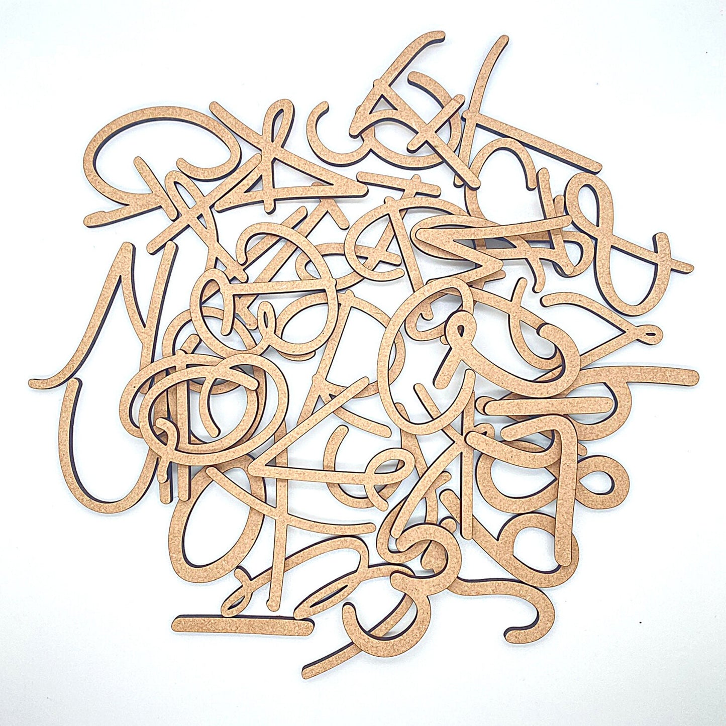 Handwritten Script Wooden Letters