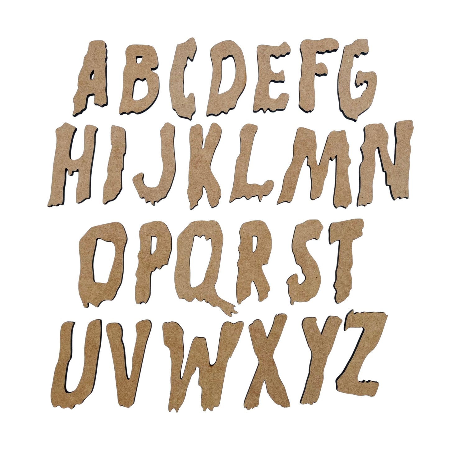 Spooky Font Wooden Letters
