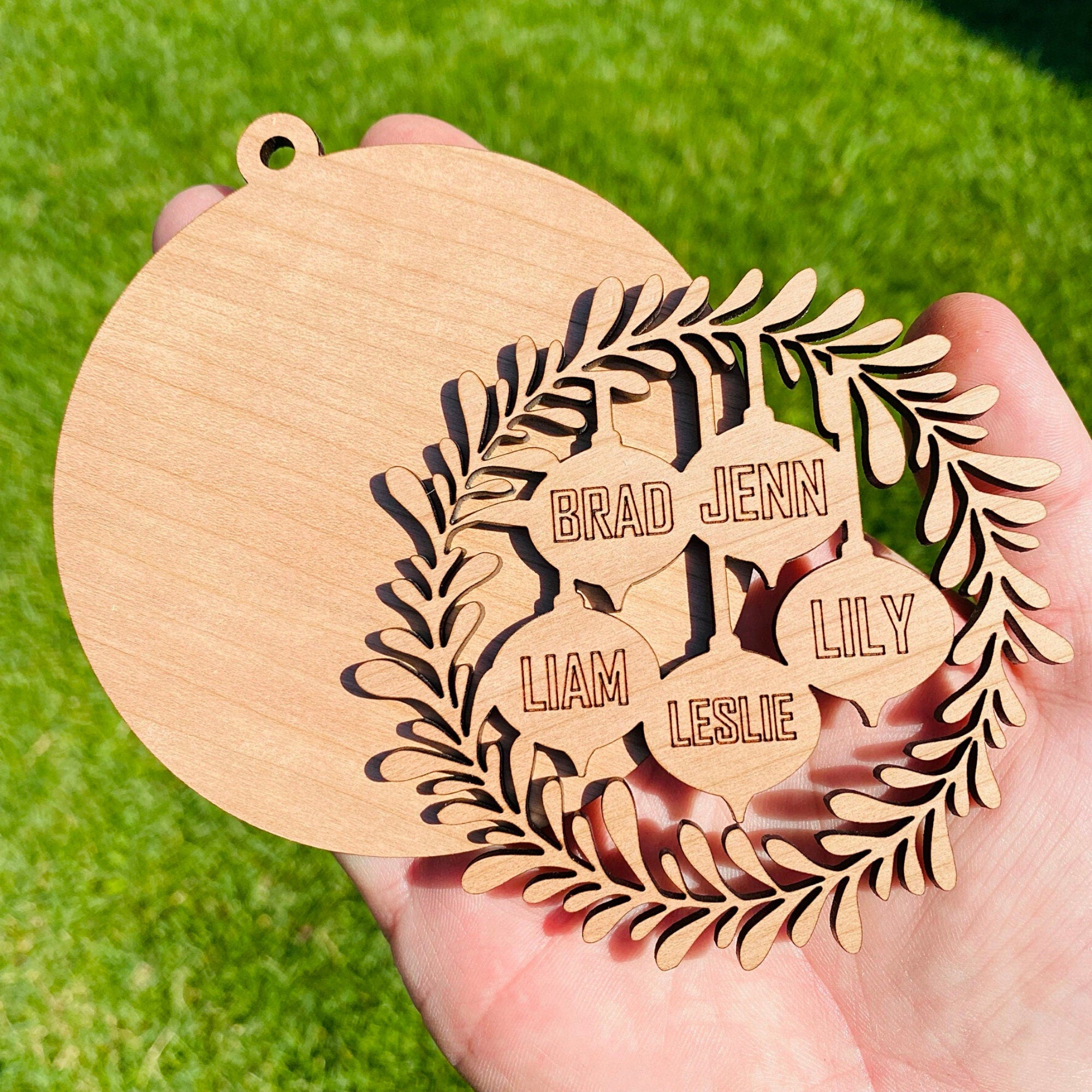 Family Ornament Set File | Outline SVG Files | Cut Files | Vector Files | Glowforge | Laser Cutting | Digital Download