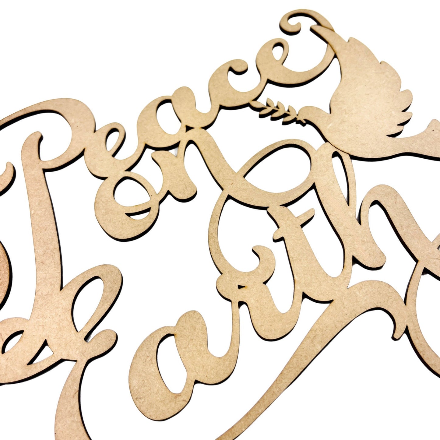 Large Peace on Earth with Dove Cutout | Merry Christmas wood letter | Christmas wreath decor | Christmas Door hanger | Christmas Crafts |