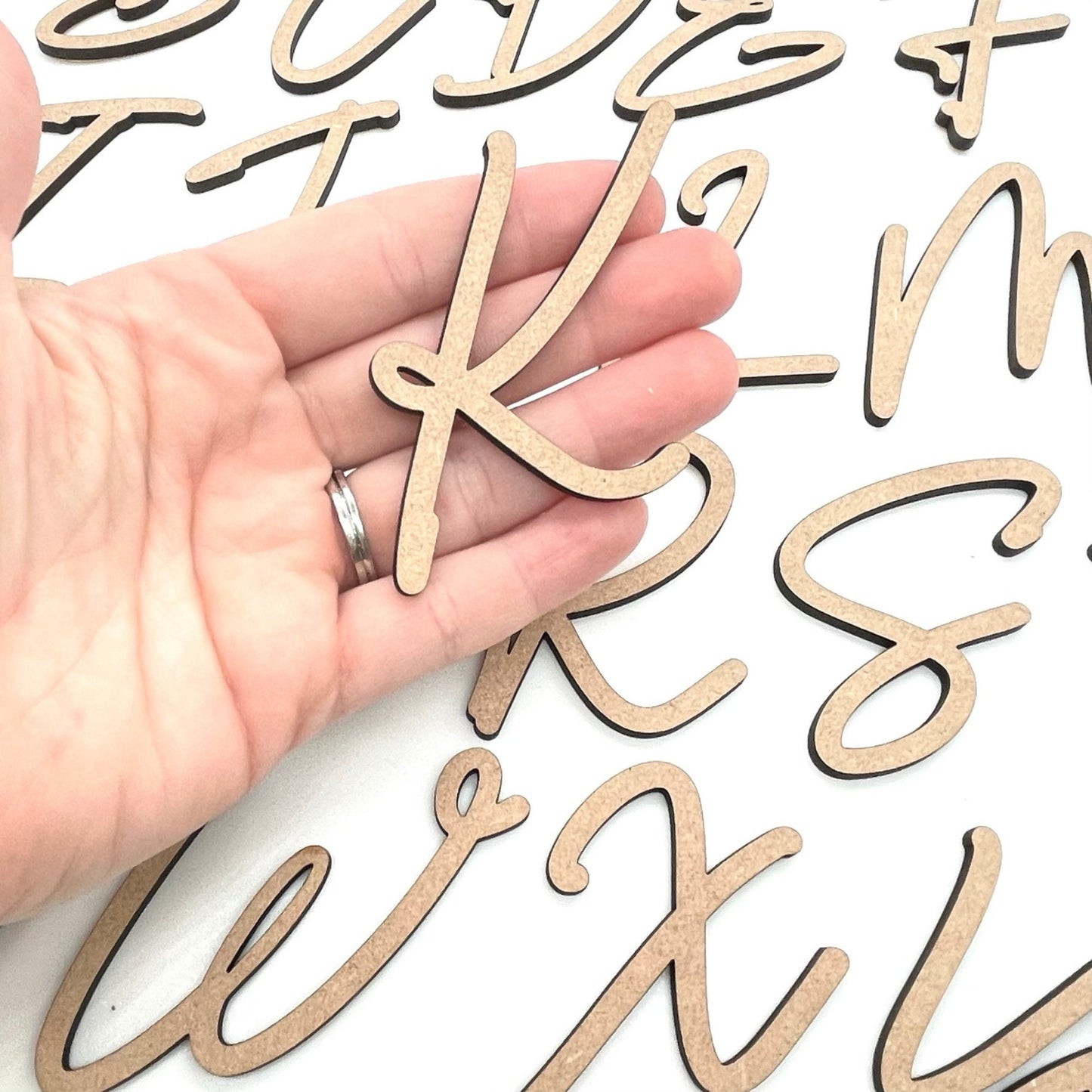 Purple Script Wooden Letters