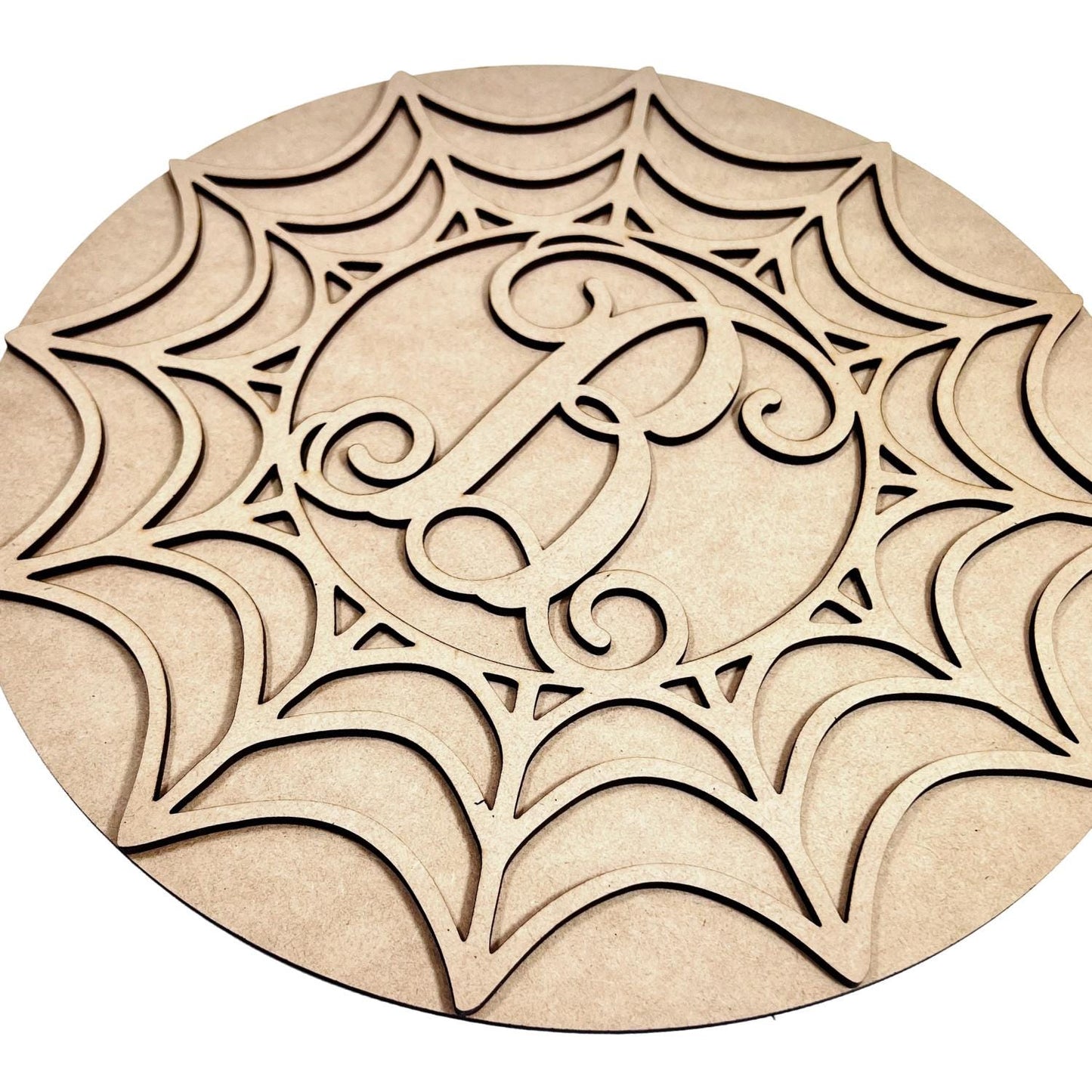 Small Spider Web with Monogram | Personalized Halloween Decor | DIY Halloween door sign