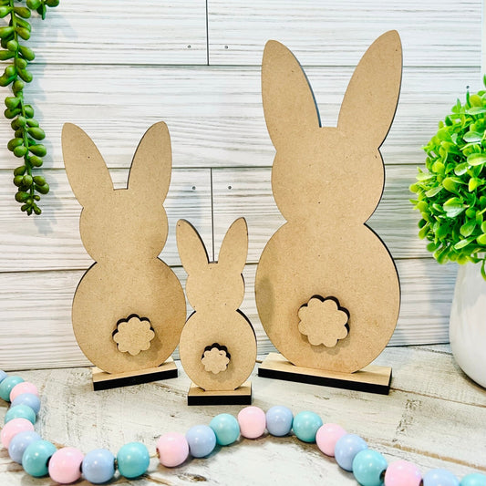 Set of 3 Bunnies | Freestanding Bunny | Easter Bunny Decor | Easter Crafts