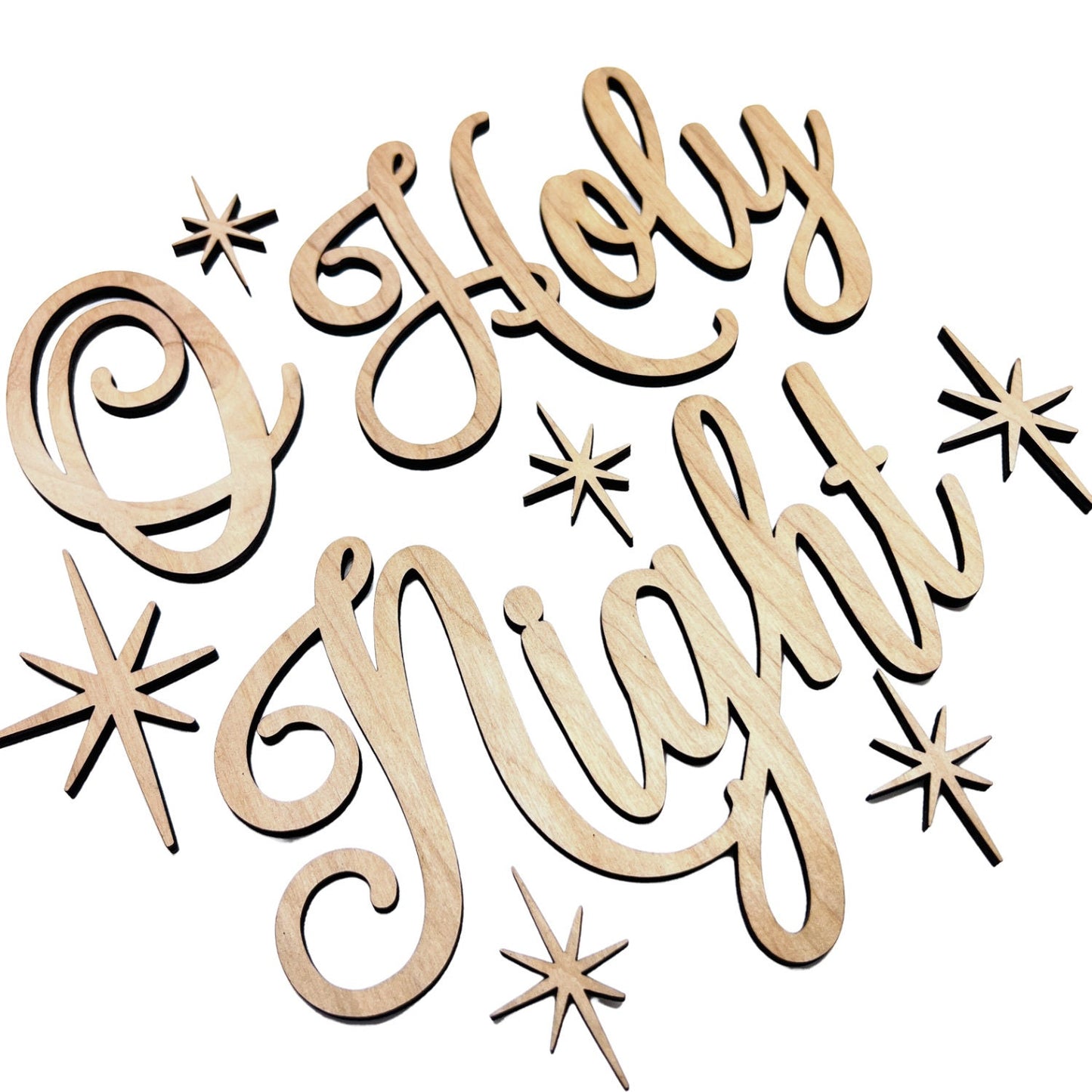 Large O Holy Night with Stars Cutout | Merry Christmas wood letter | Christmas wreath decor | Christmas Door hanger | Christmas Crafts