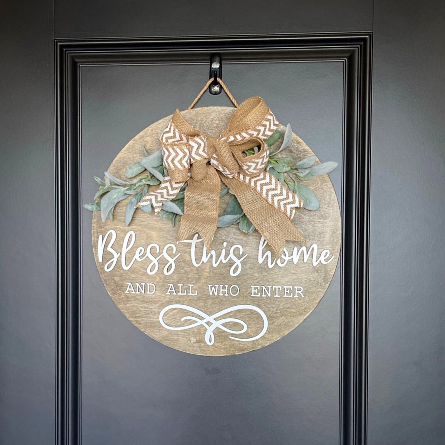 18" Door Hanger, Welcome Door Hanger, Wood Door Hanger