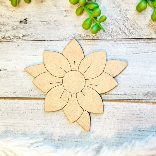 Small 3"-10" | Wood Flower | Wood Flower Decor | Flower Shape | Flower Cutout| Craft Wood Shapes | Spring Decor | DIY Crafts  Paint by Lines