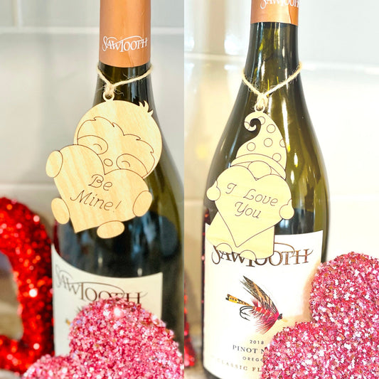 Wine bottle charms/ Valentine Gnome/ Valentine Gift/ Birthday Gift/ Sloth/ Wine Charm