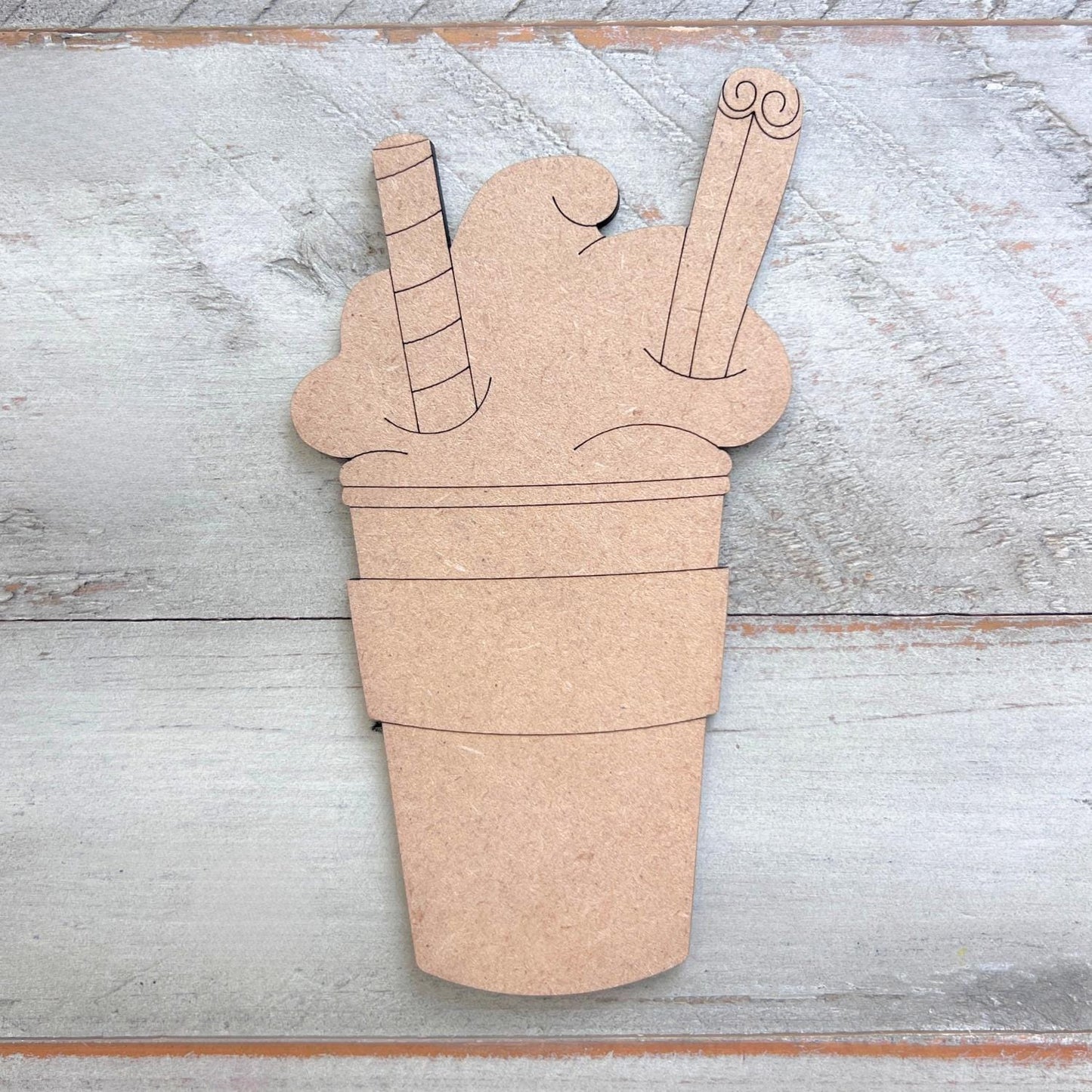 Pumpkin Spice Latte Fall Wood Craft- Paint by line