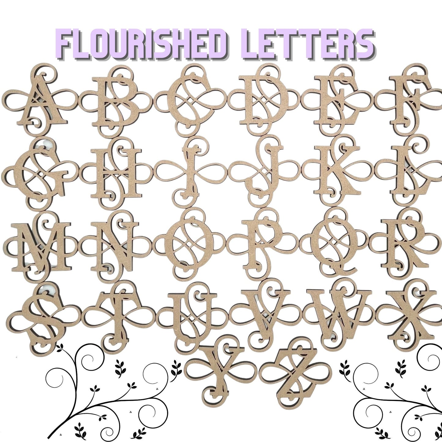 Flourished Wooden Letters