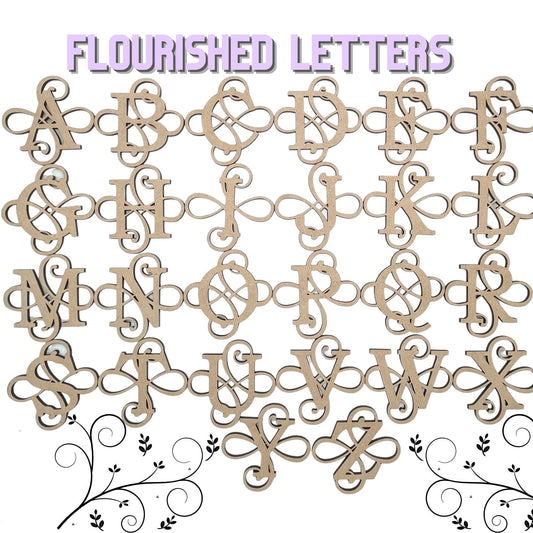 Flourished Wooden Letters