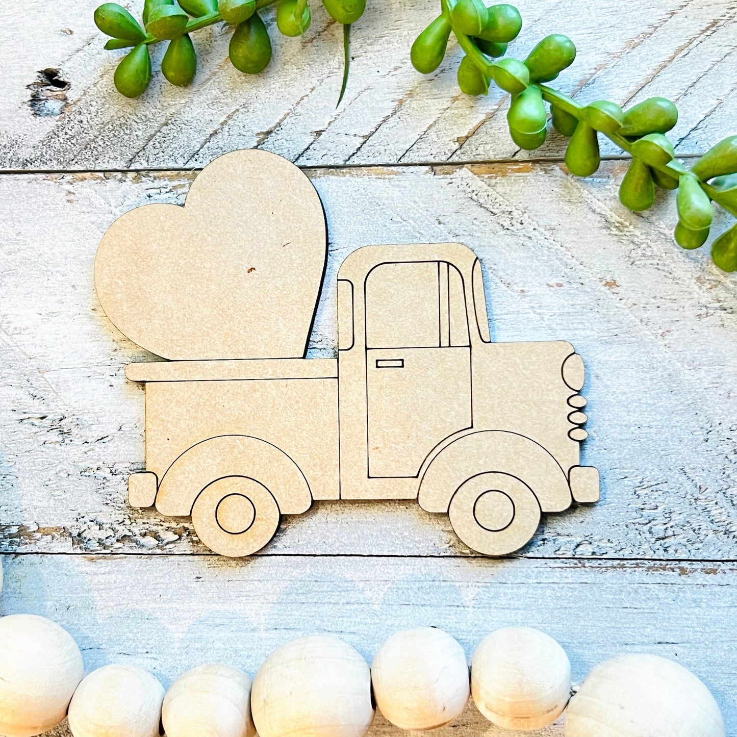 Small Valentine Truck | Valentine Crafts | Old Truck Wood Cutout | Valentine Decor | Paint by Line Crafts