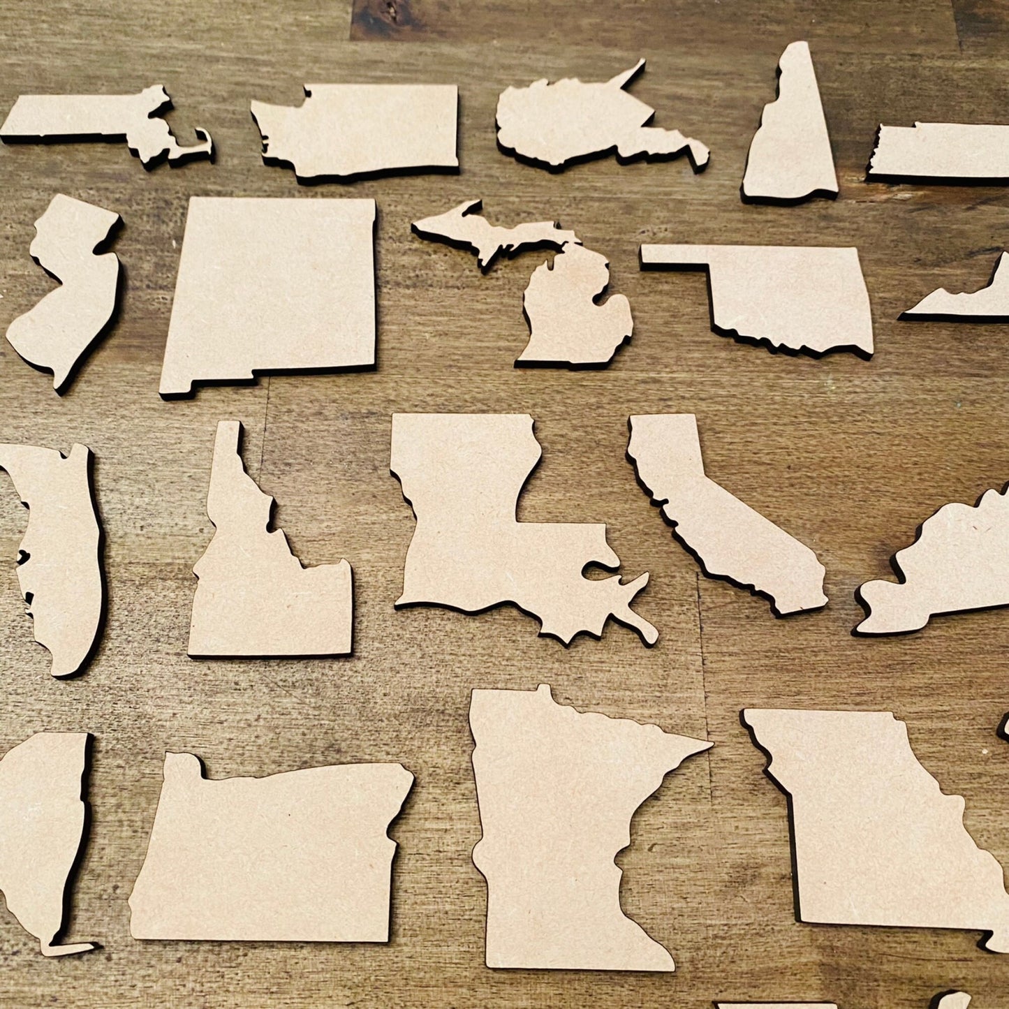 USA State Cutouts | Laser Cut Wood and Acrylic Craft States | Map of States | Laser Cut State | United States of America | State Pride