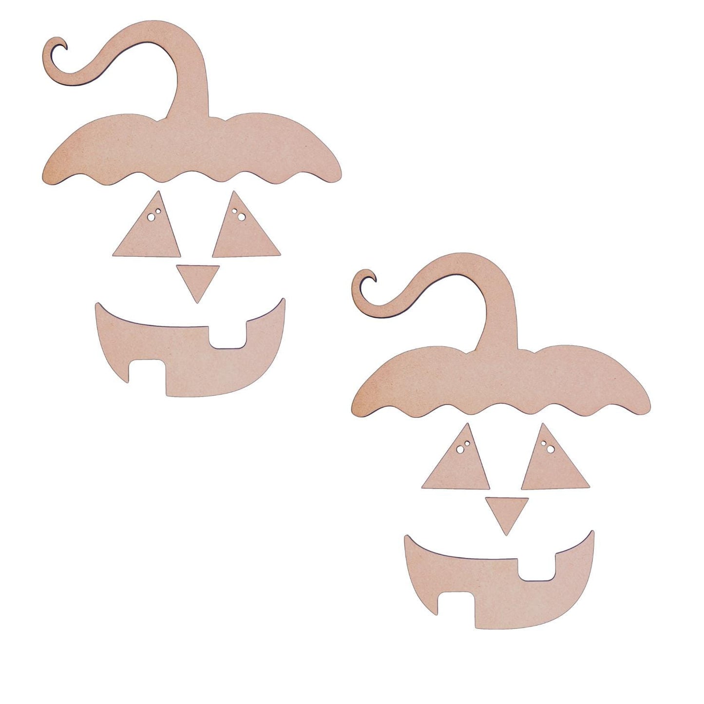 Sets of 2 or 5, Wood Pumpkin Face, Halloween Crafts