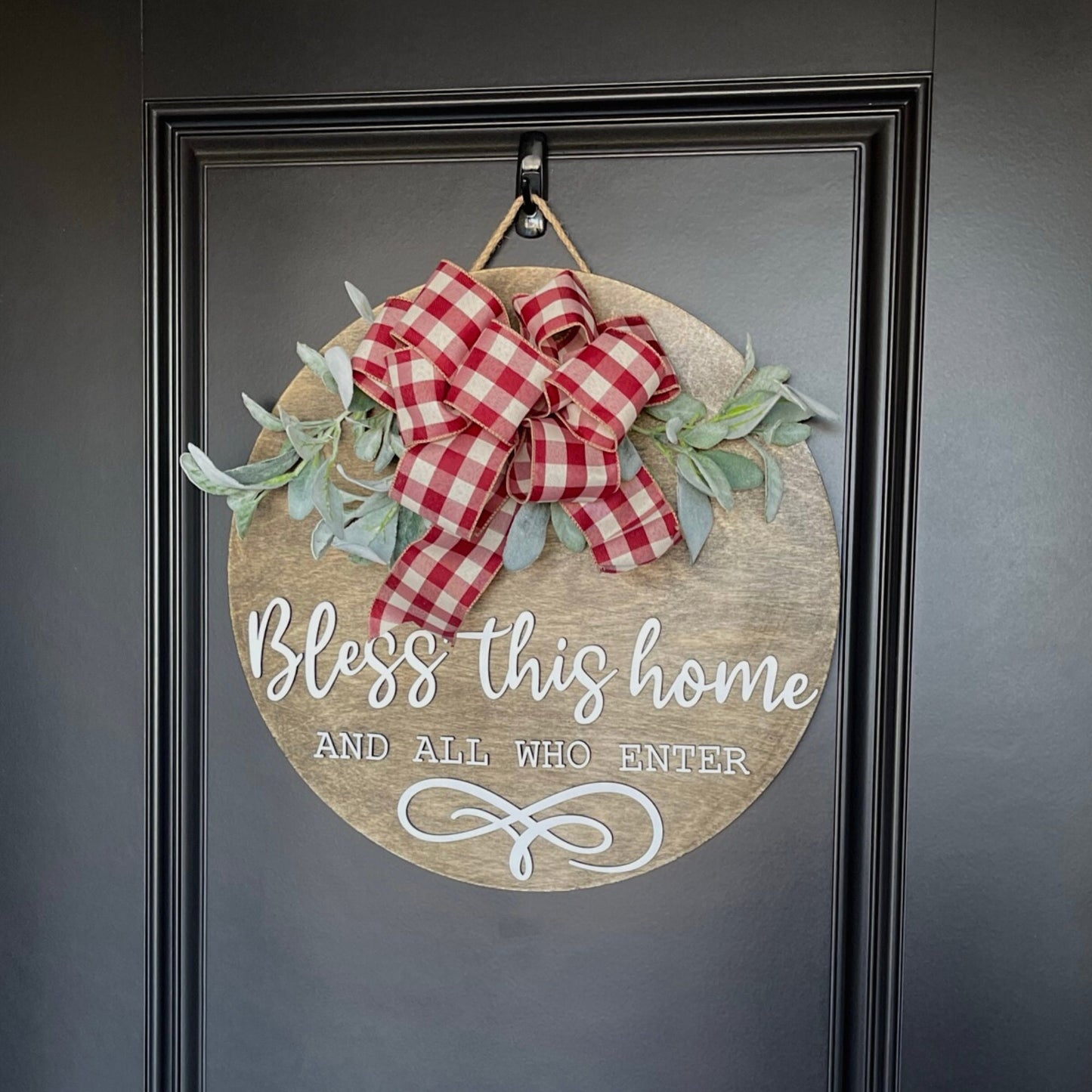 18" Door Hanger, Welcome Door Hanger, Wood Door Hanger