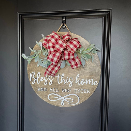 18" Door Hanger, Welcome Door Hanger, Wood Door Hanger
