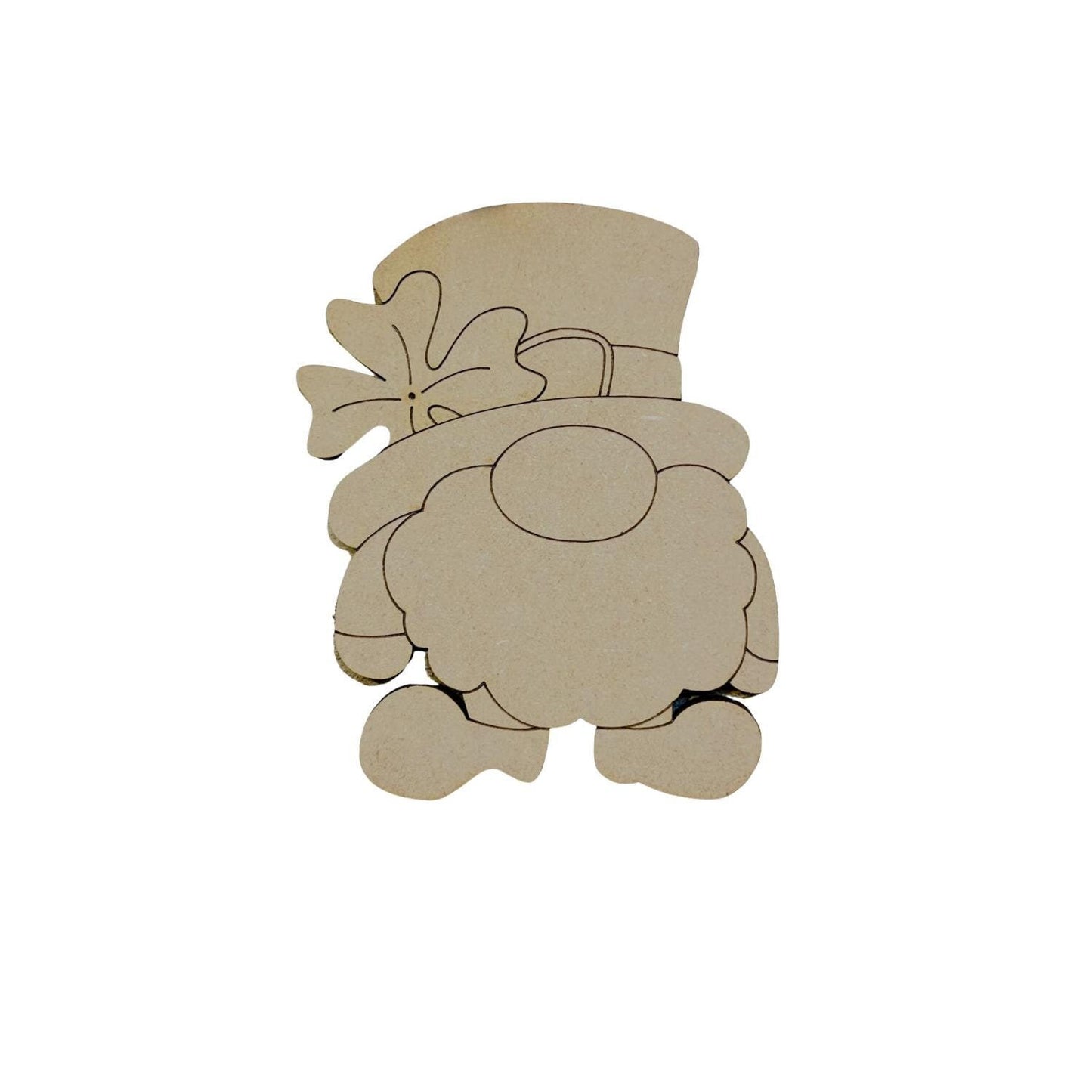 Small 2"- 10" | Short Leprechaun | St Patrick's Day Decor | Craft Wood Shapes | Spring Decor | DIY Crafts | Paint by Lines