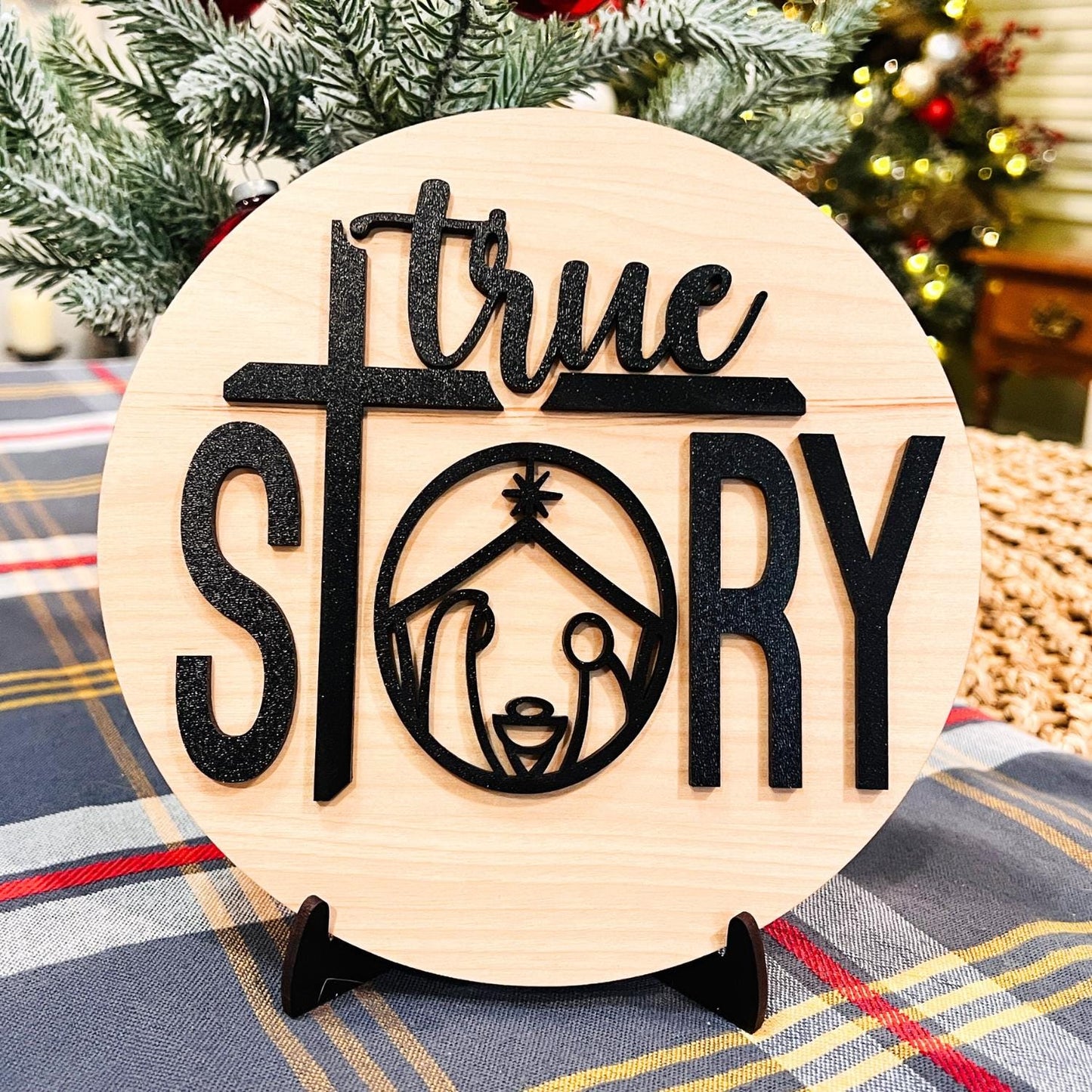 True Story Sign | Christmas Story Sign | Minimalistic Christmas Round | Christmas Gifts for Family