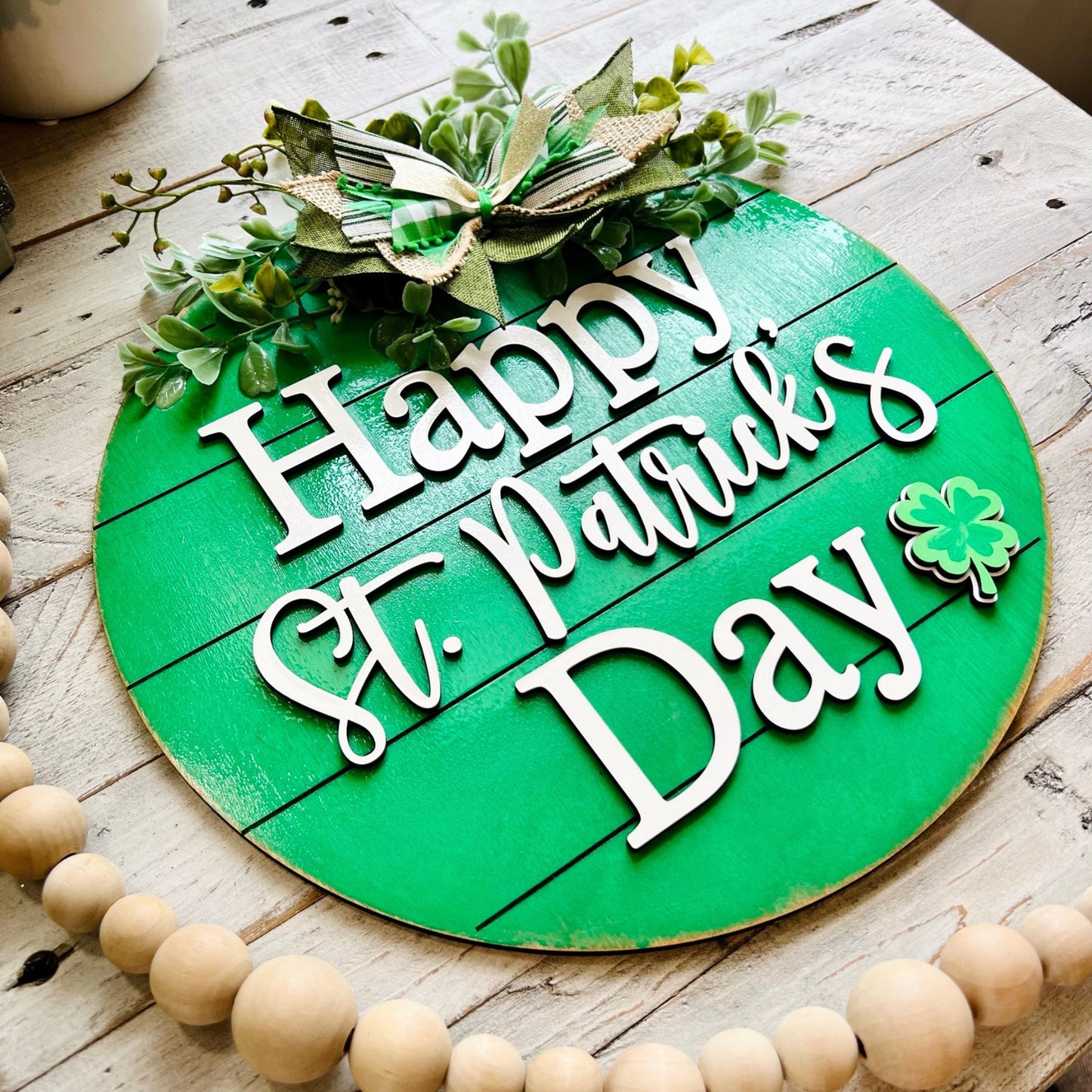 St. Patrick's Day Door Hanger | Happy Saint Patrick's Day Welcome Sign | Door Hanger | Wood Welcome Sign