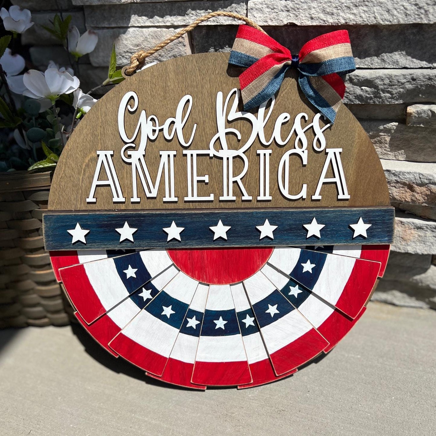 4th of July Door Hanger | God Bless America