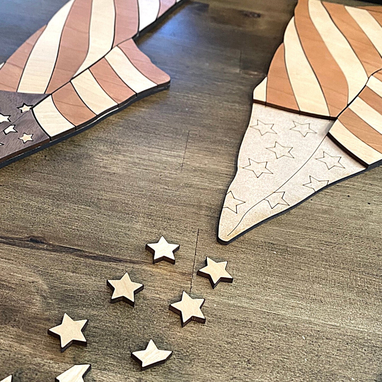 Draped American Flag | 4th of July Decorations | Memorial Day Flag | Veteran's Day Decor | Handmade with Love | Krafty Supply Artwork