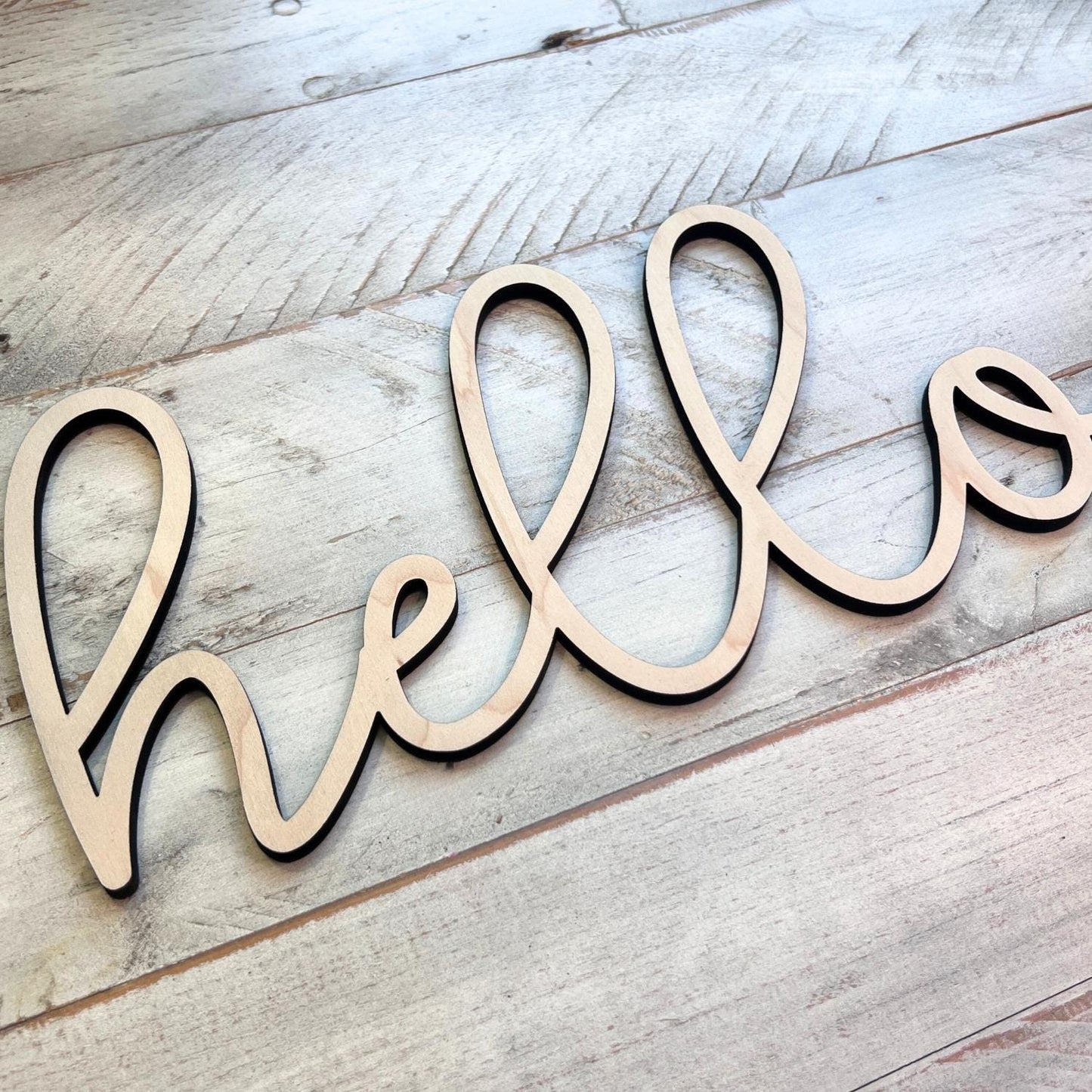 Hello Wood Word Cutout