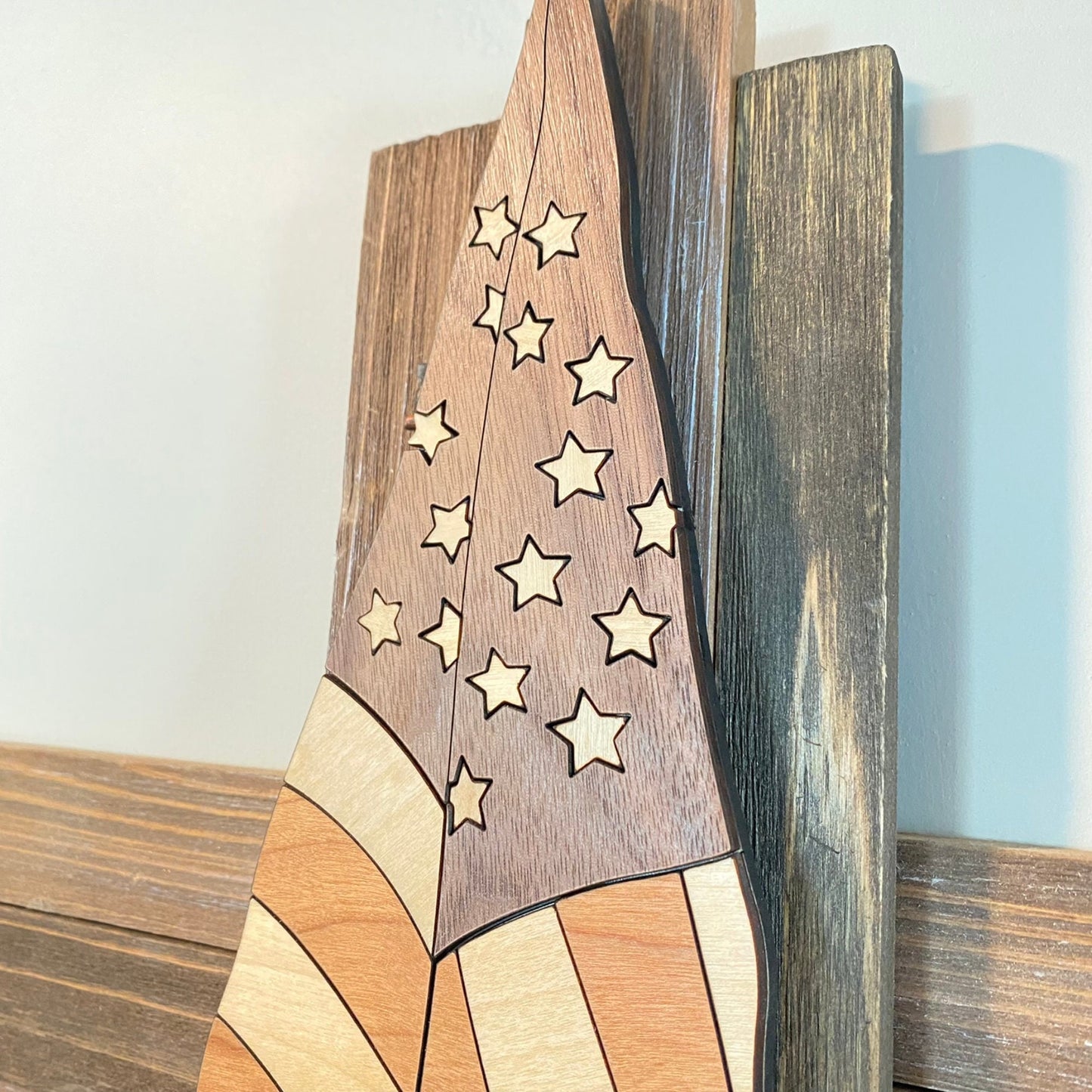 Draped American Flag | 4th of July Decorations | Memorial Day Flag | Veteran's Day Decor | Handmade with Love | Krafty Supply Artwork