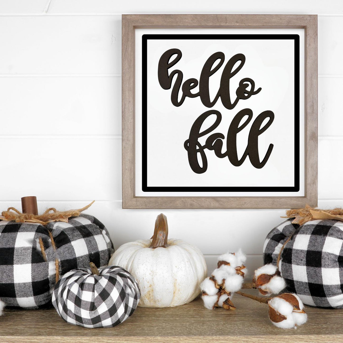 Hello Fall Wood Word Cutout | Fall Words