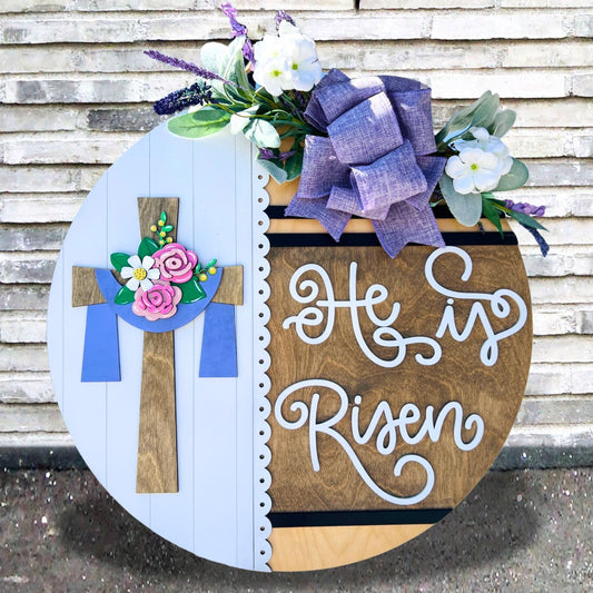 He is Risen Easter Door Sign