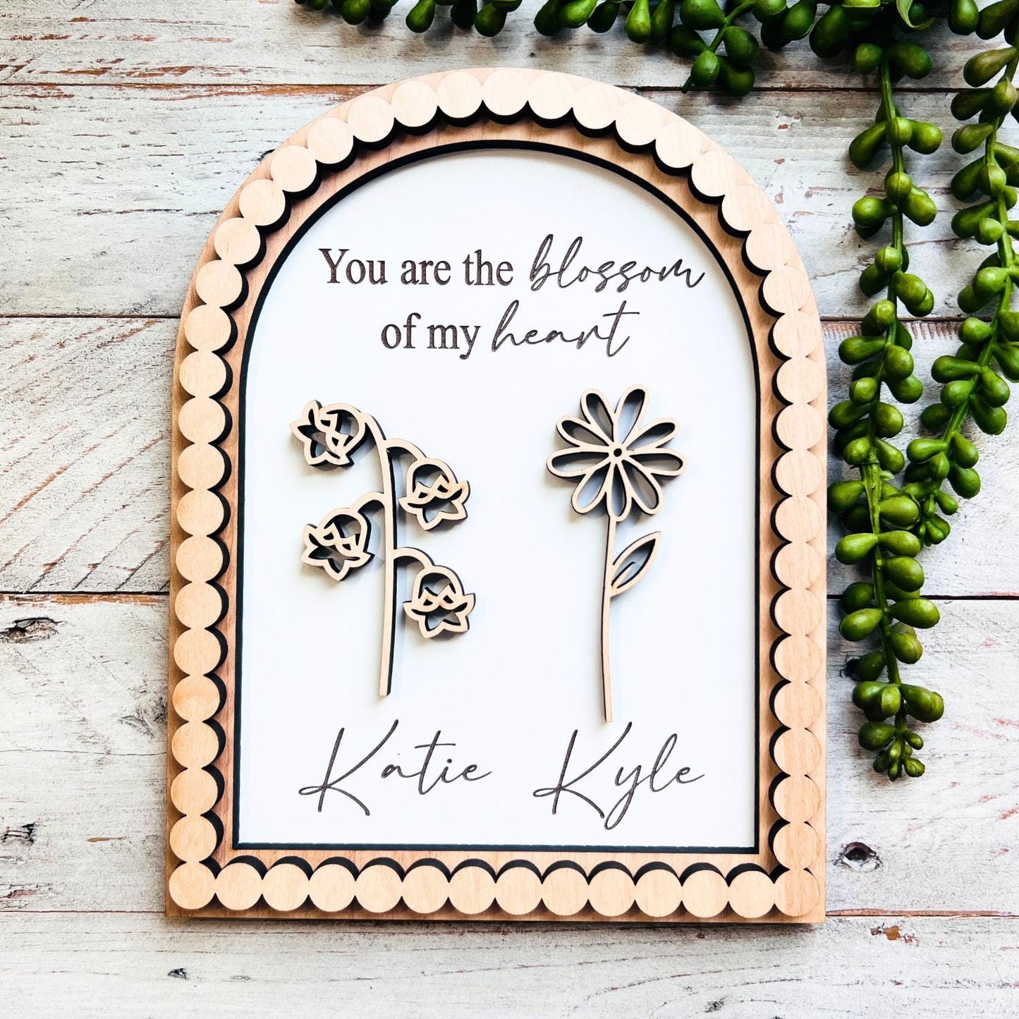 Couple Arch Birth Month Flower Sign | Beaded Birthday Flower Gift Sign | Valentine Gifts | Valentine Signs | Gifts for Her | Gifts for Him