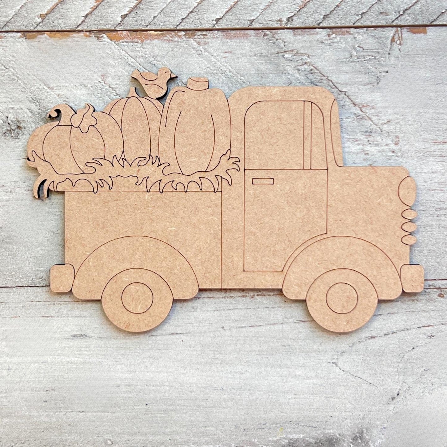 Fall Truck with Pumpkins | Paint by Lines