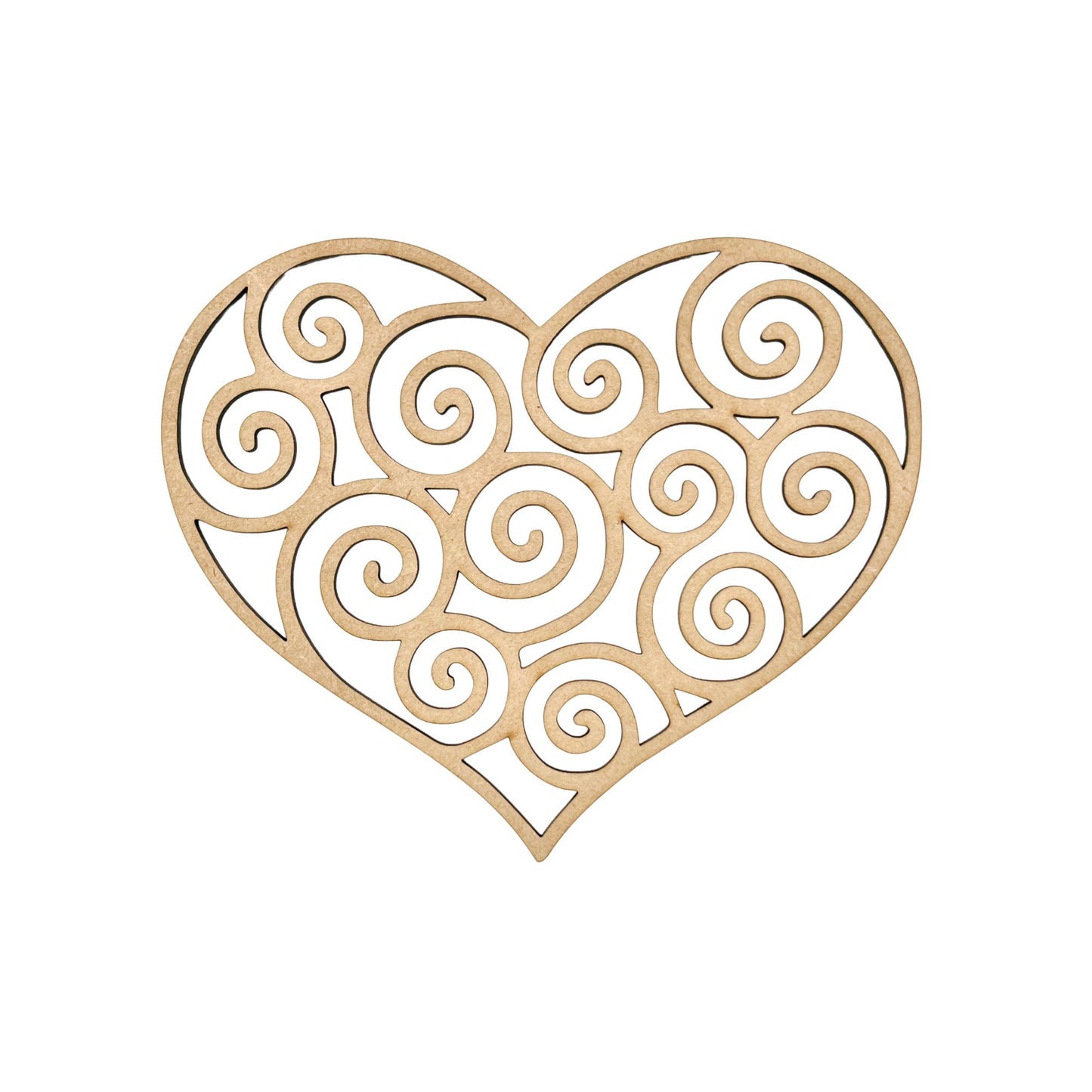 Large Swirl Heart | Valentine Heart | Heart with Swirls | Valentine Crafts | Wood Heart Cutout | 1 layer or 2 Layer