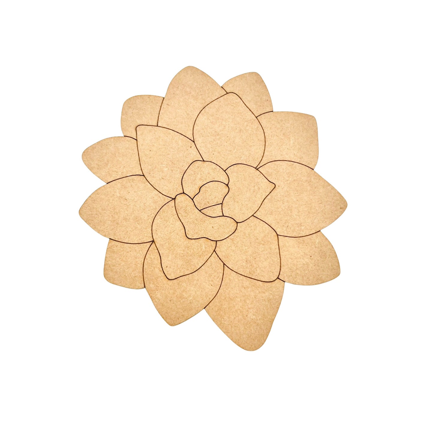 Small 3"-10" | Lili Pad Succulent | Wood Succulent Cutout | Craft Wood Shapes | DIY Crafts | Paint by Lines