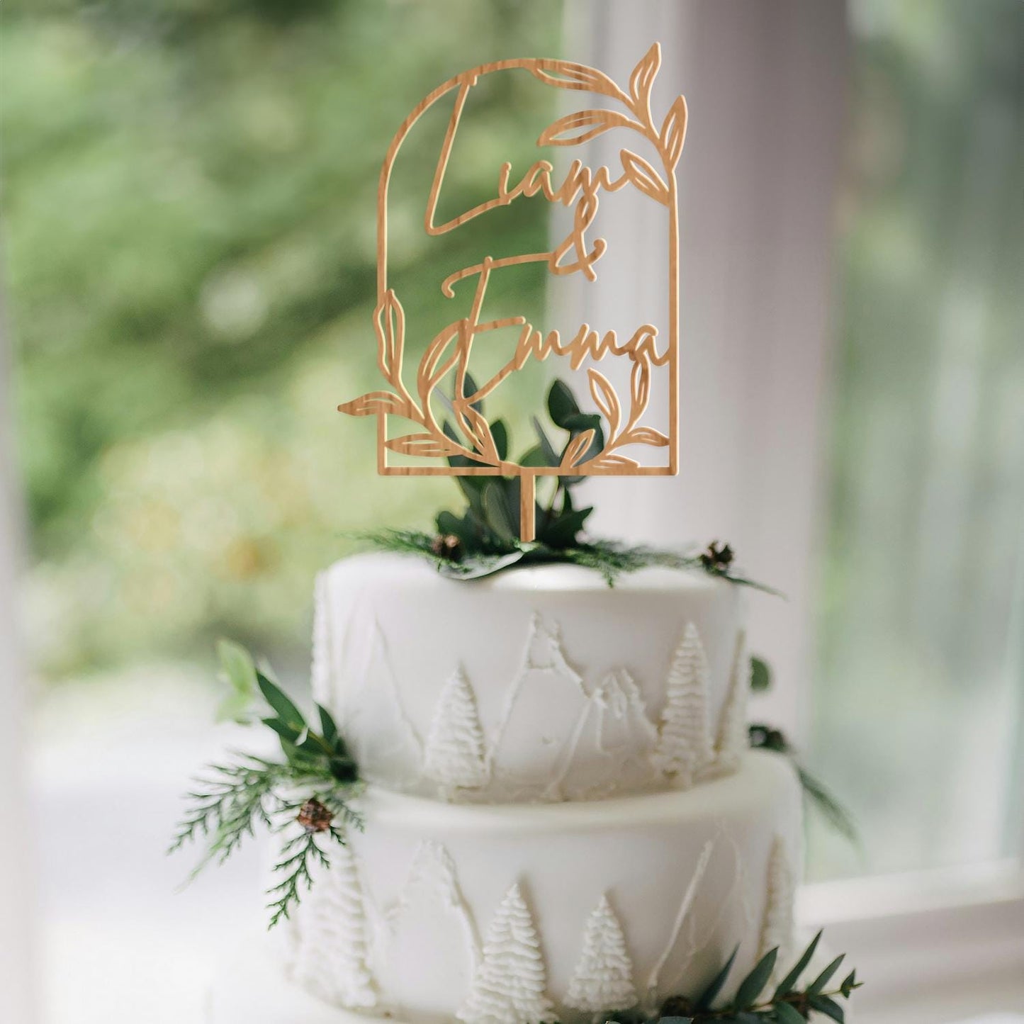 Wedding Personalized Cake Topper | Custom Name Cake Decor | Rustic Wedding Cake Decor | Anniversary Cake Topper | Personalized Wedding Decor