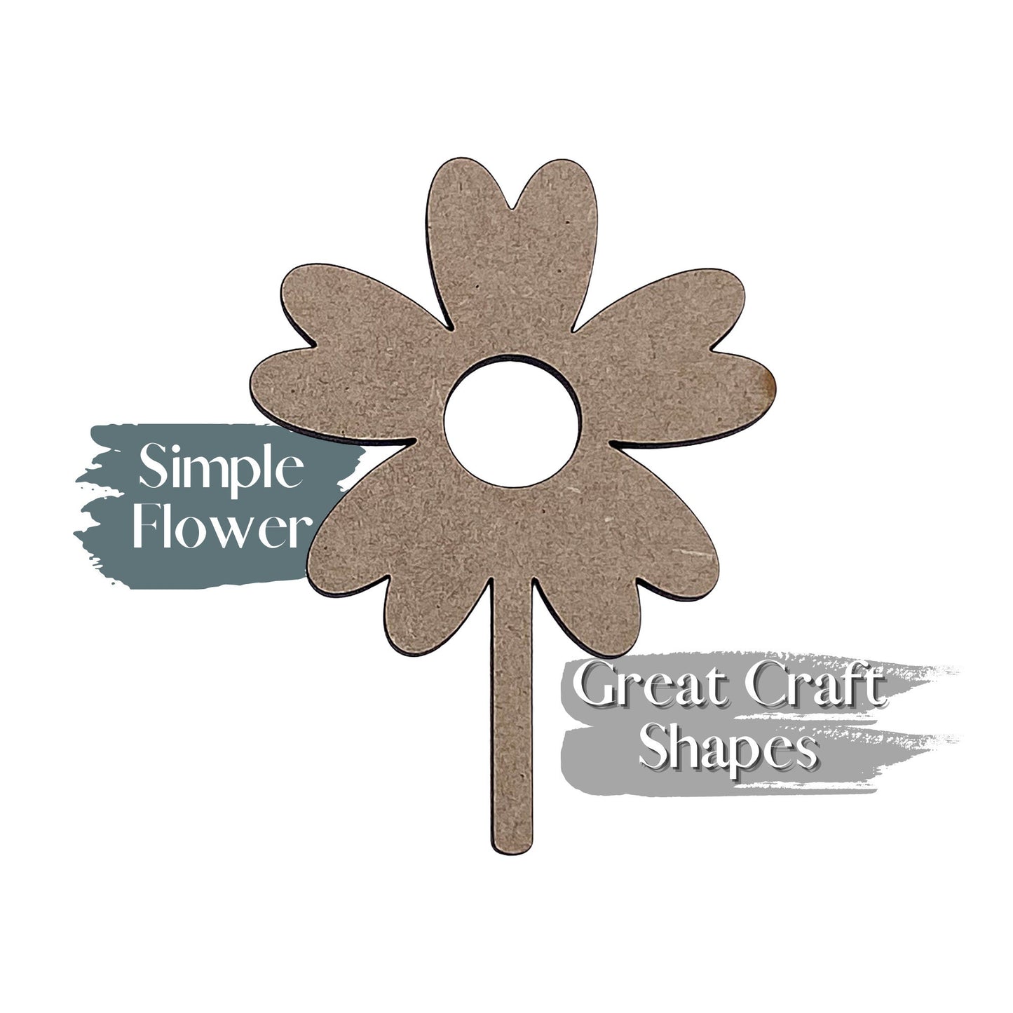 Simple Flower| Flower Wood Cutout | Acrylic Daisy Shape | Wood DIY Decor | Arts and Crafts Decor | Kids Room Decor | DIY