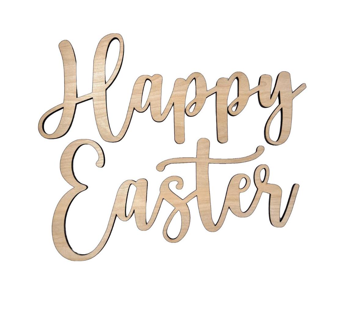 Large Happy Easter Wood Word | Connected Wood Words | Easter Crafts | Easter Decor | Christian Crafts | Easter Door Hanger | Easter Sign