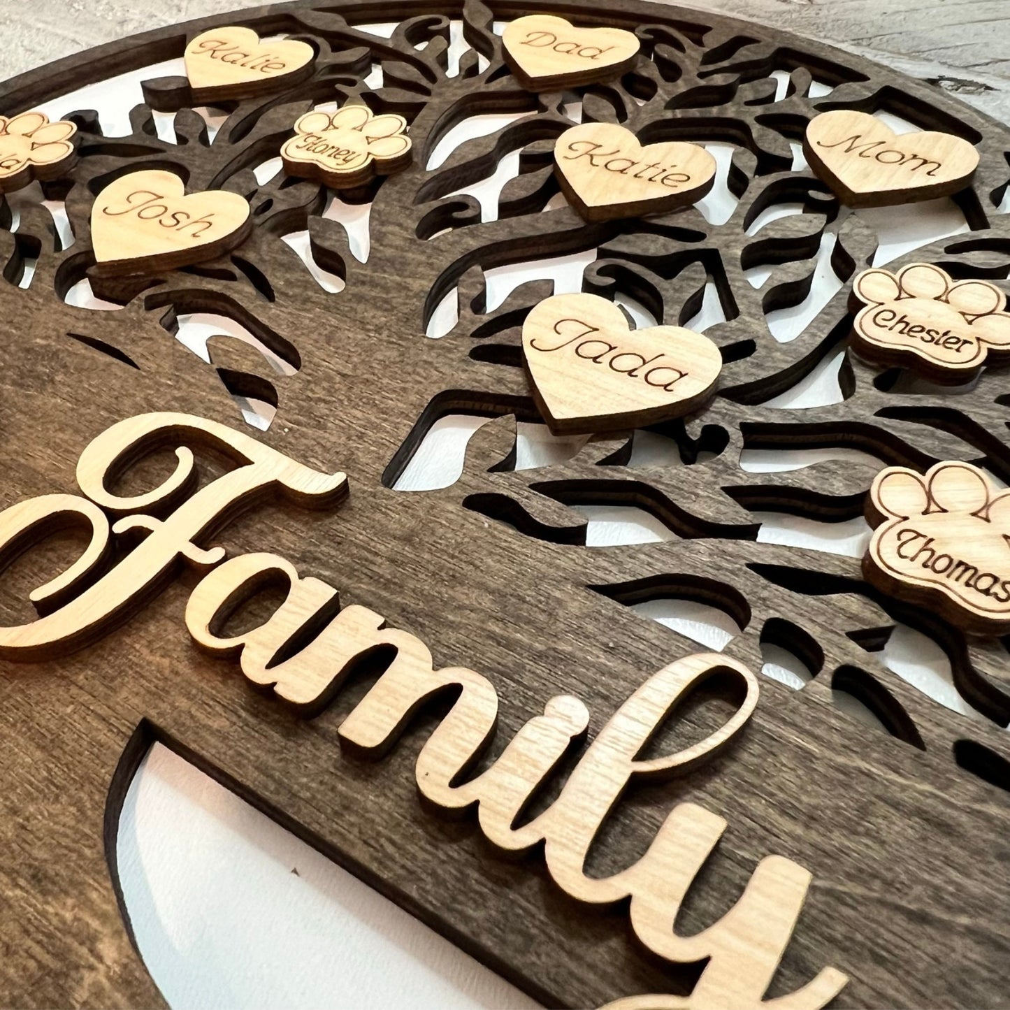 Family Tree | Personalized Family Tree Plaque | Grandkid Plaque | Our Family Plaque