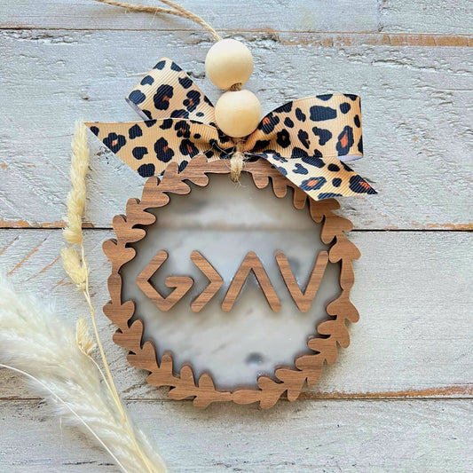 God is Greater Than the Highs and Lows | 58 RIBBON OPTIONS |Christian decor | Christian Car Charm | Bible Verse Car Charm | Christian Gifts