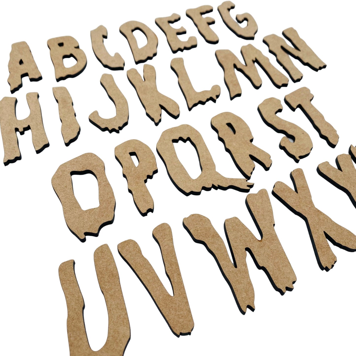 Spooky Font Wooden Letters