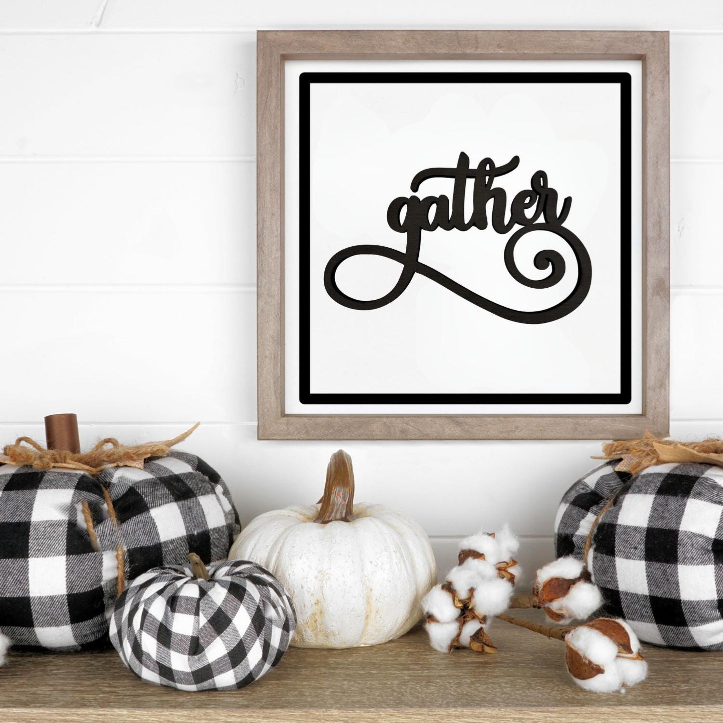 Gather Wood Word Cutout | Fall Words