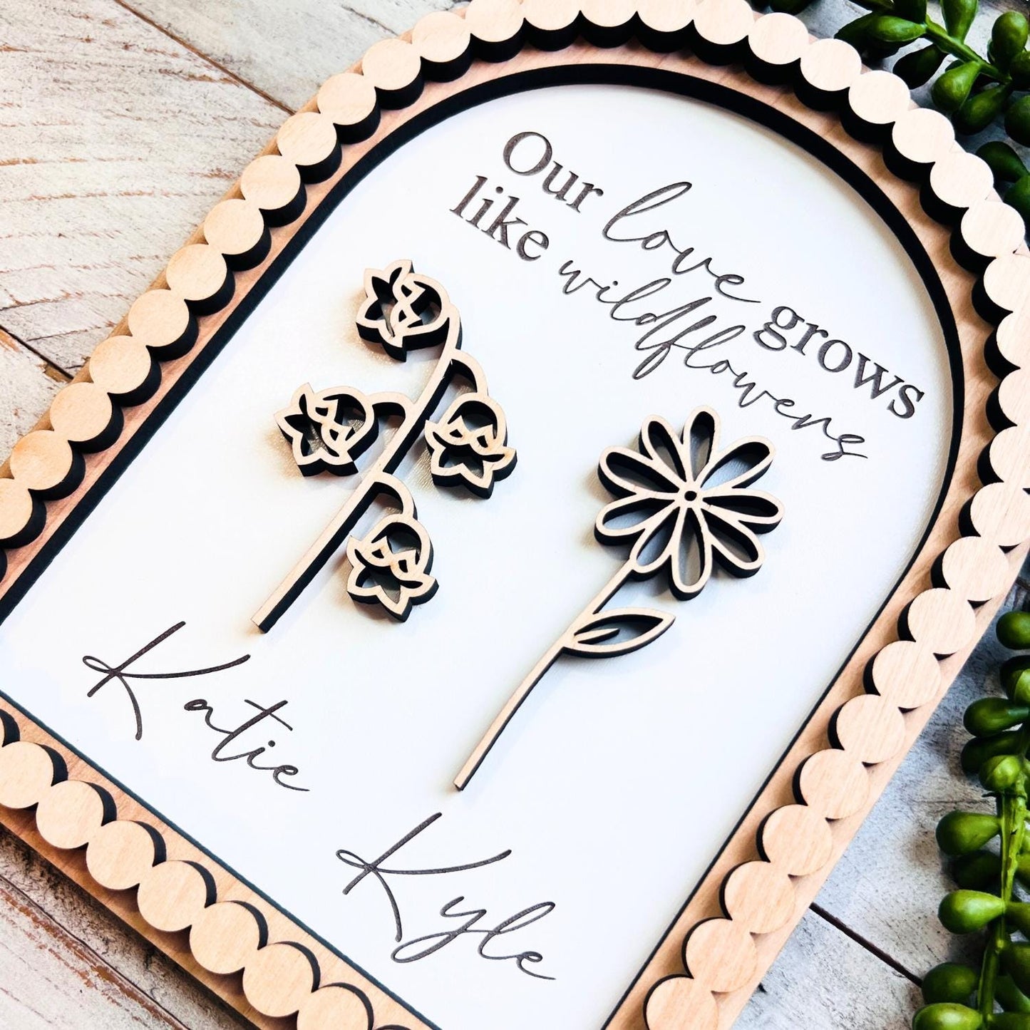 Couple Arch Birth Month Flower Sign | Beaded Birthday Flower Gift Sign | Valentine Gifts | Valentine Signs | Gifts for Her | Gifts for Him
