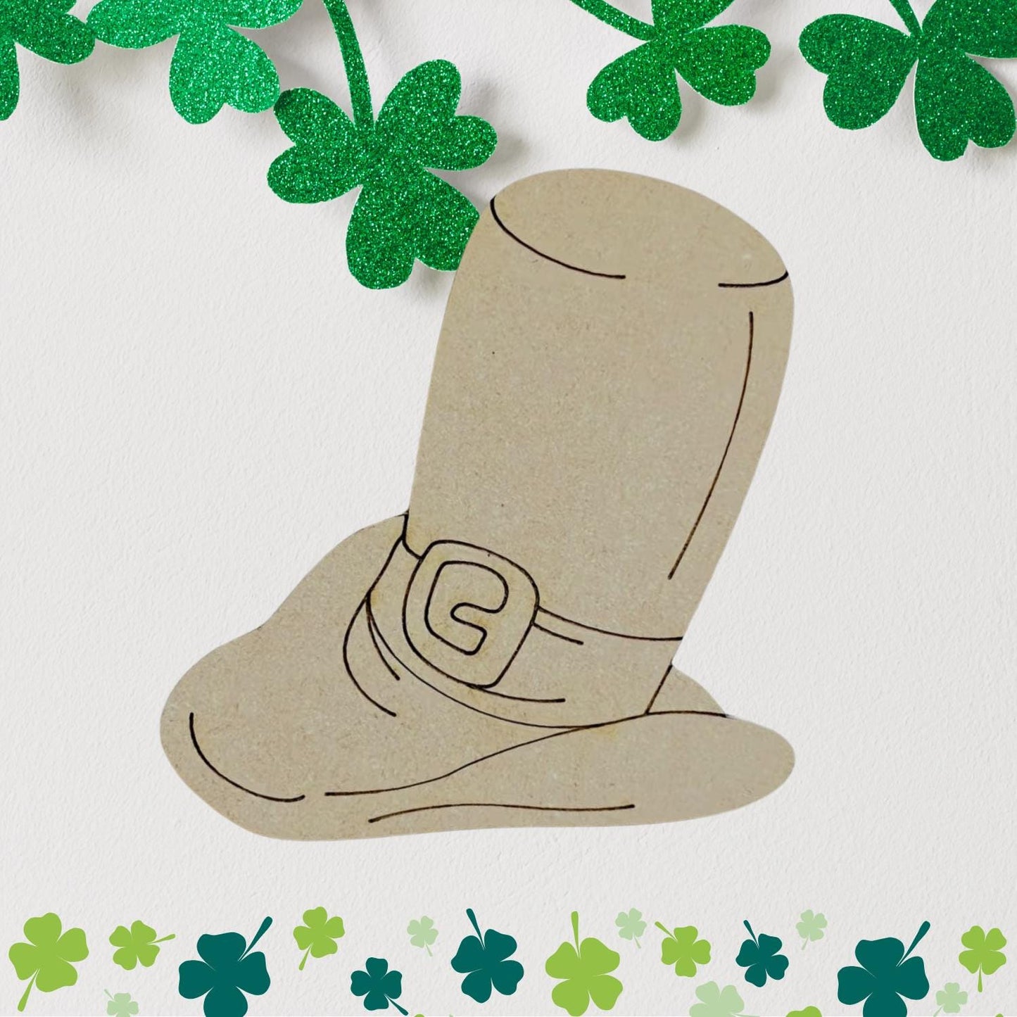 Small 2"- 10" | Tall Hat | St Patrick's Day Decor | Craft Wood Shapes | Spring Decor | DIY Crafts | Paint by Lines