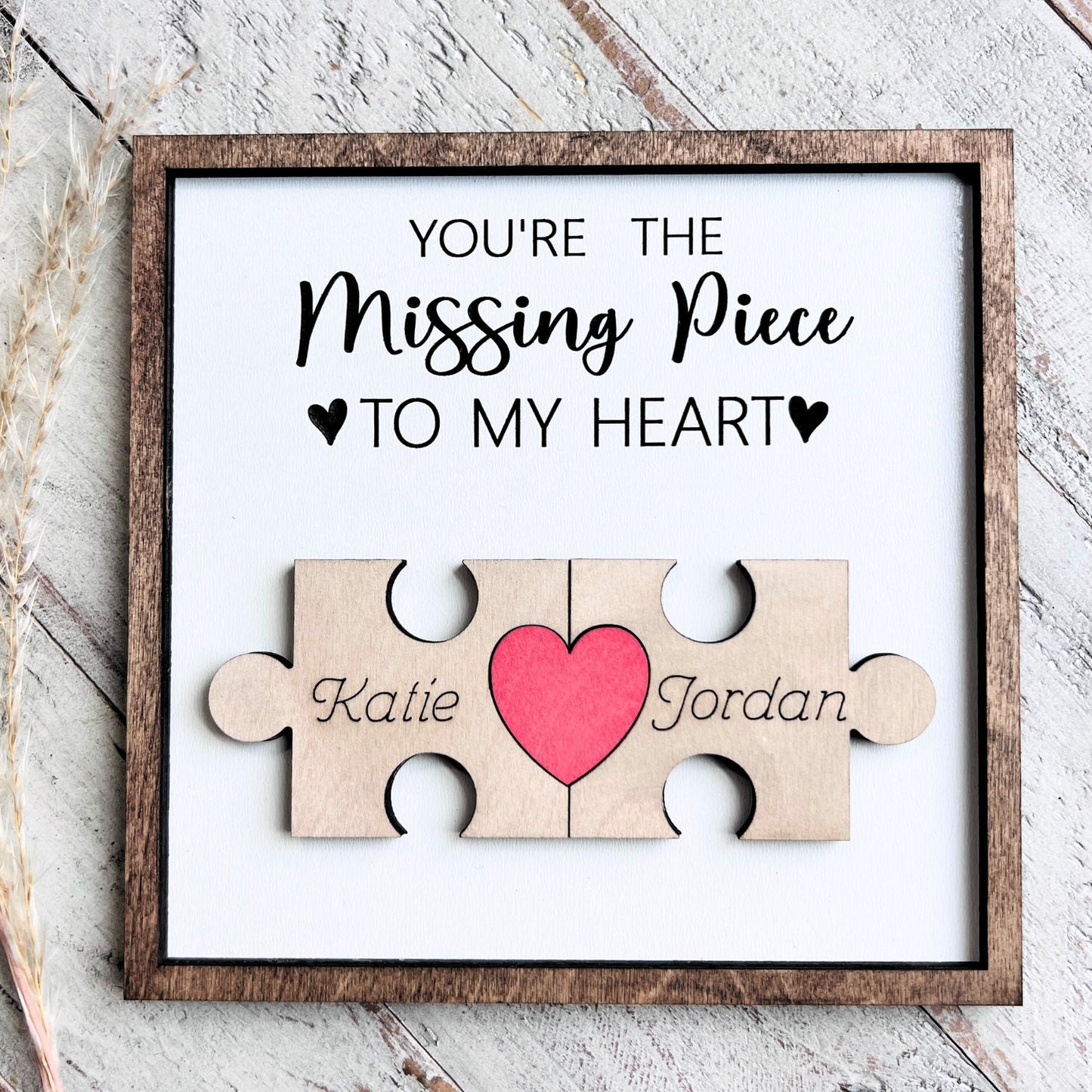 Couple Heart Plaque | Missing Piece of My Heart | Valentine Gifts | Valentine Signs | Gifts for Her | Gifts for Him