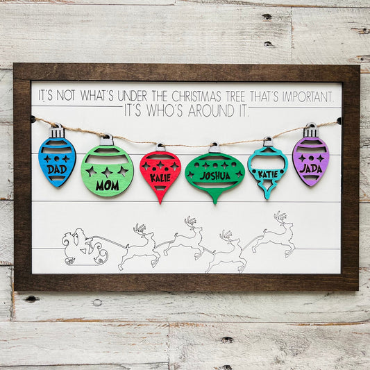Christmas Family Ornament Plaque | Gift for Parents | Grandparents Gifts | Christmas Home Decor Sign