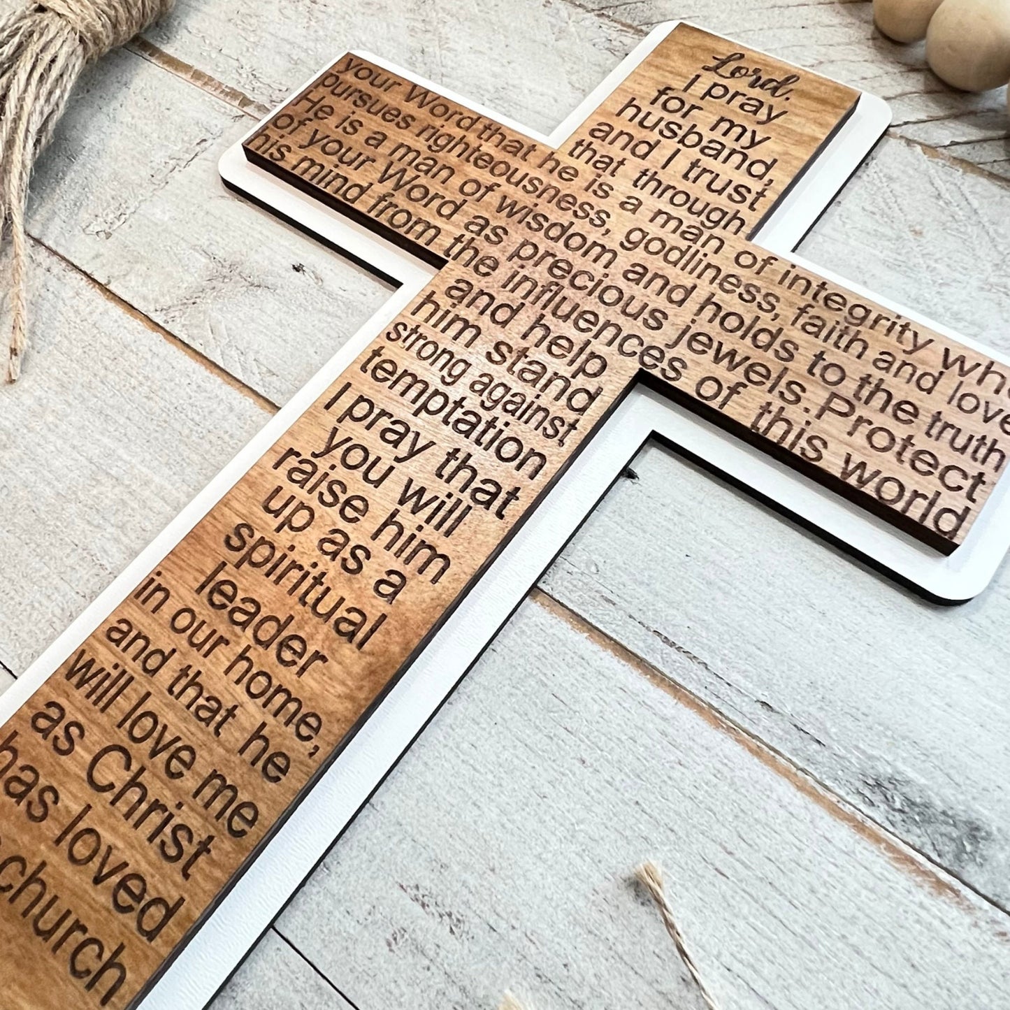 Prayer for Husband Cross | Wood Cross | Gifts for Husbands | Gifts for Him | Christian Husband