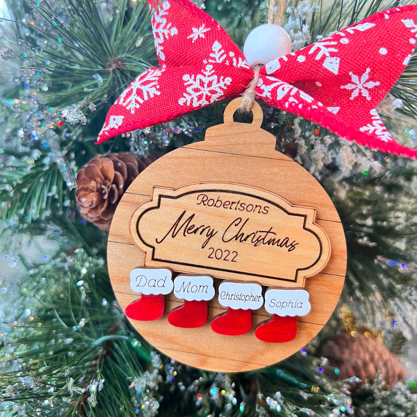 Family Christmas Ornament | Personalized Family Ornaments| Stocking Ornament | Gifting Ornaments | Family Christmas Gifts