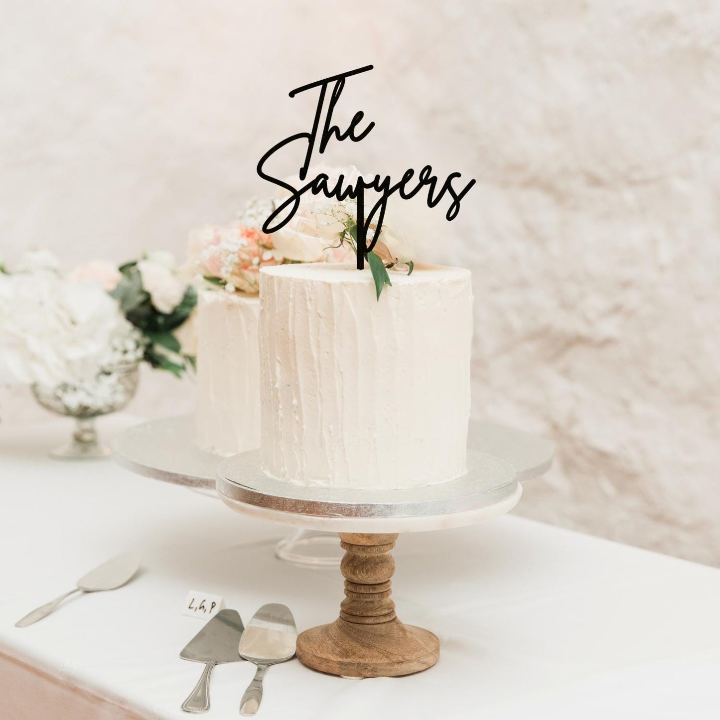Wedding Personalized Cake Topper | Last Name Cake Topper | Rustic Wedding Cake Decor | Anniversary Cake Topper | Personalized Wedding Decor