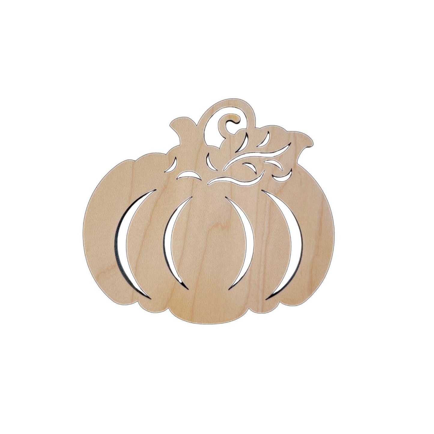 Round Pumpkin Cutout with Designs- Fall Wood Craft- Paint by line