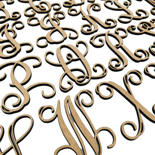 Large Vine Monogram Letters | Wooden Letters | Laser Cut Letters | Script Font | Car Charm Letters | Bogg Bag Decor | Art & Crafts Letters