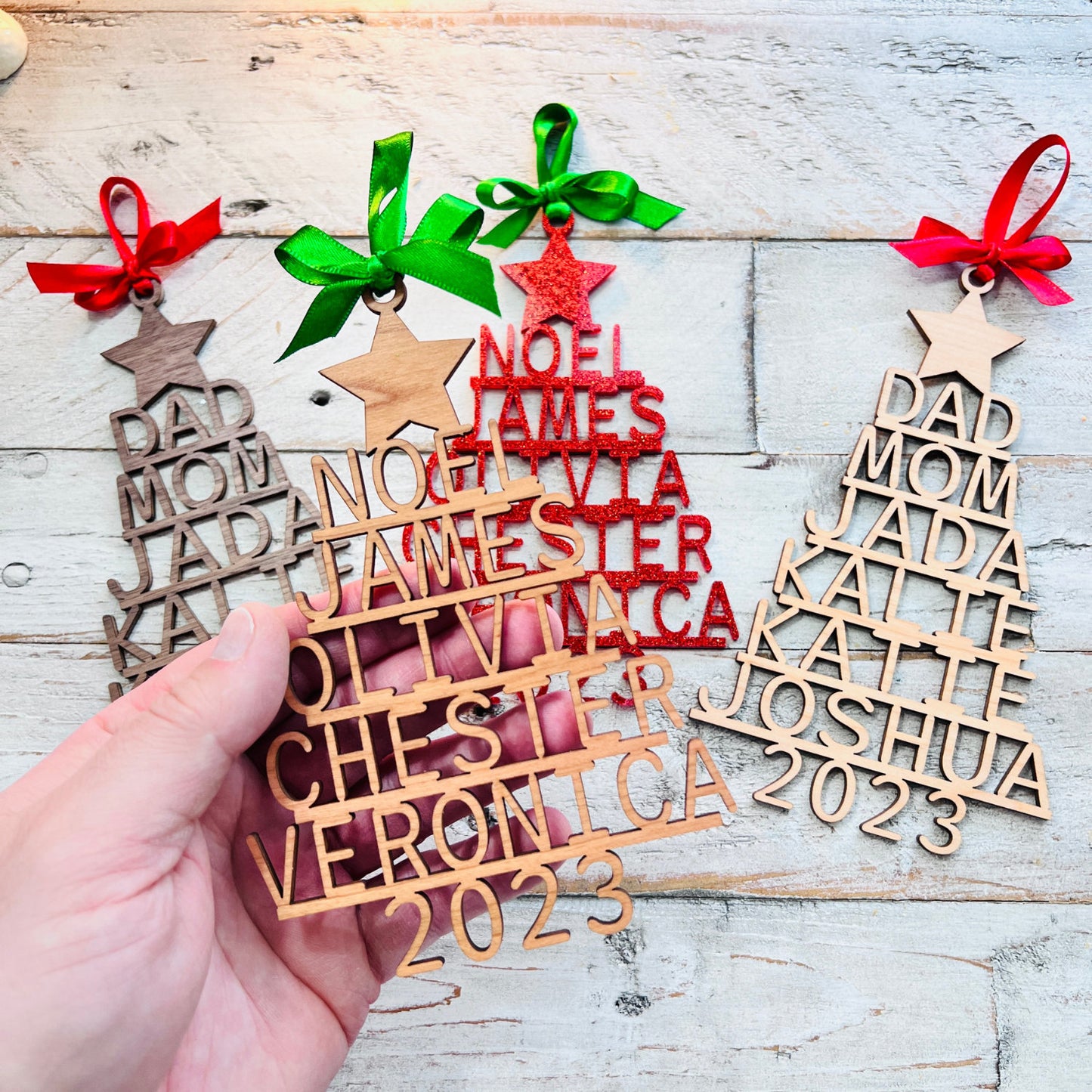 Christmas Name Tree Ornament | Personalized Family Name Ornament | Custom Christmas Tree Ornament | Handmade Tree Ornaments | Christmas Gift