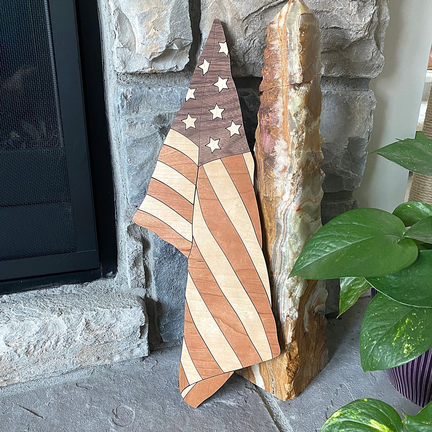 Draped American Flag | 4th of July Decorations | Memorial Day Flag | Veteran's Day Decor | Handmade with Love | Krafty Supply Artwork